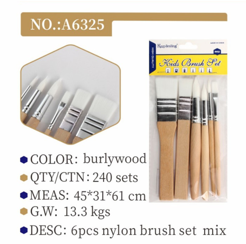 Directo de fábrica 6 registro varilla corta combinación cepillo traje acuarela pintura acrílica pintura cepillo al por mayor