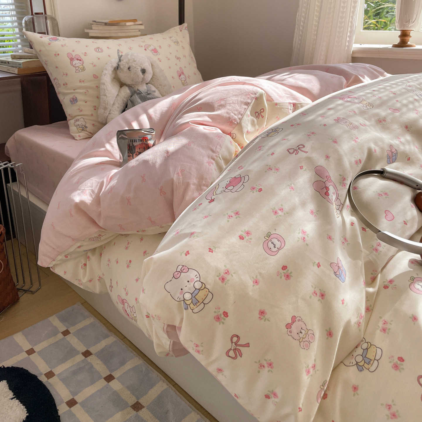 ropa de cama de cuatro piezas de algodón 2026 nueva sábanas cubierta colcha de cama dormitorio de estudiantes niños tres piezas de conjunto