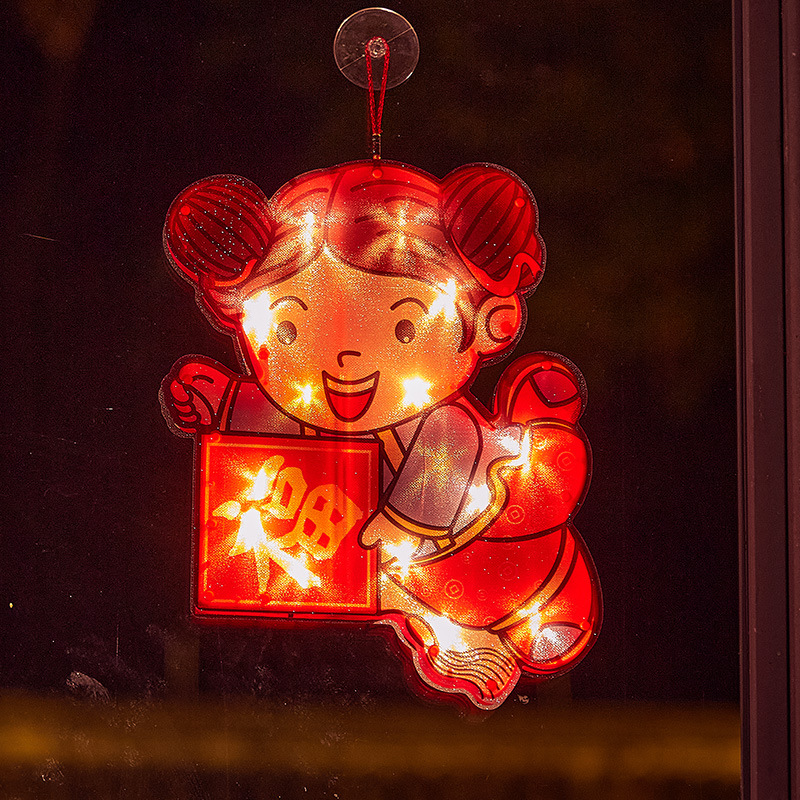 2023 Año del Tigre Año Nuevo Cadena de luz de color decoraciones para el hogar Festival de Primavera colgante de Año Nuevo nudo chino fu carácter luz lechón