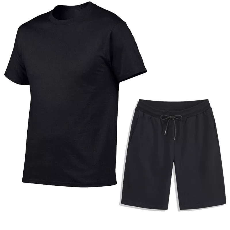 T-shirt, sports set for training, fashionable men's shorts for leisure