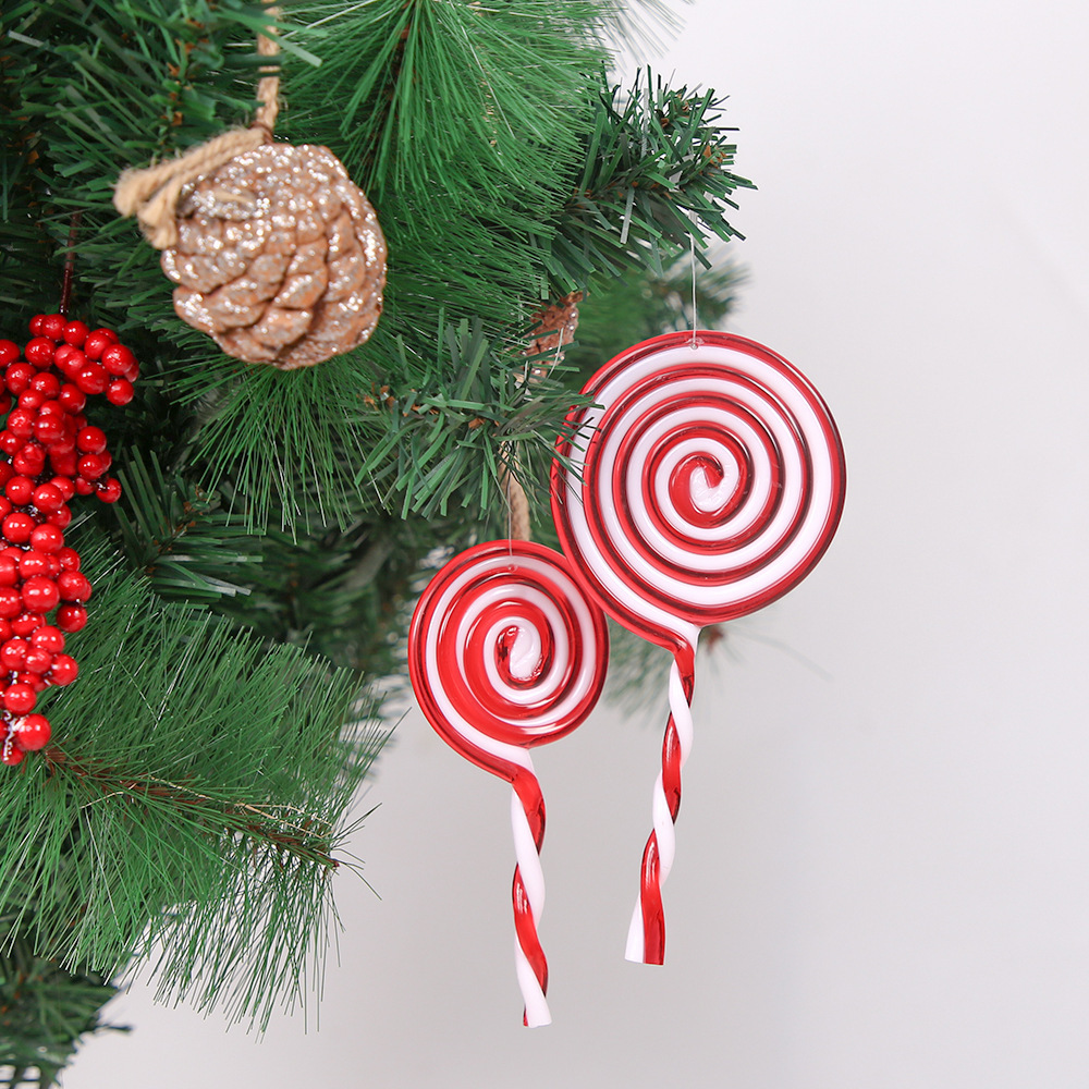 Christmas candy cane Christmas tree pendant large and small Christmas candy pendant scene decoration Christmas tree pendant