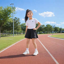 儿童休闲运动网球裙女童夏季新款短裙透气百褶半身裙学生户外穿搭
