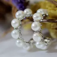 S925 Серебряные иглы Пресноводные жемчужные серьги из бисера Серьги Источник Фабрика Прямые жемчужные серьги Серьги
