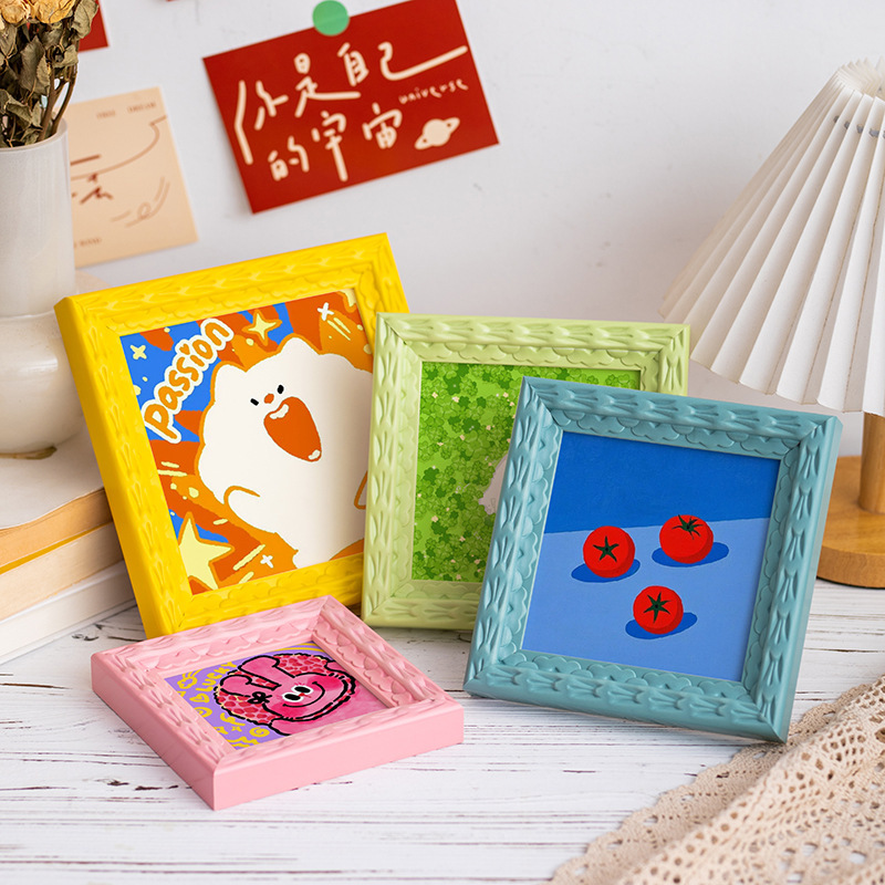 Small Photo Frames Dopamine Wall Decoration Picture Frames Cartoon Set for Living Room, Children's Room, Bedroom Photo Wall Wholesale
