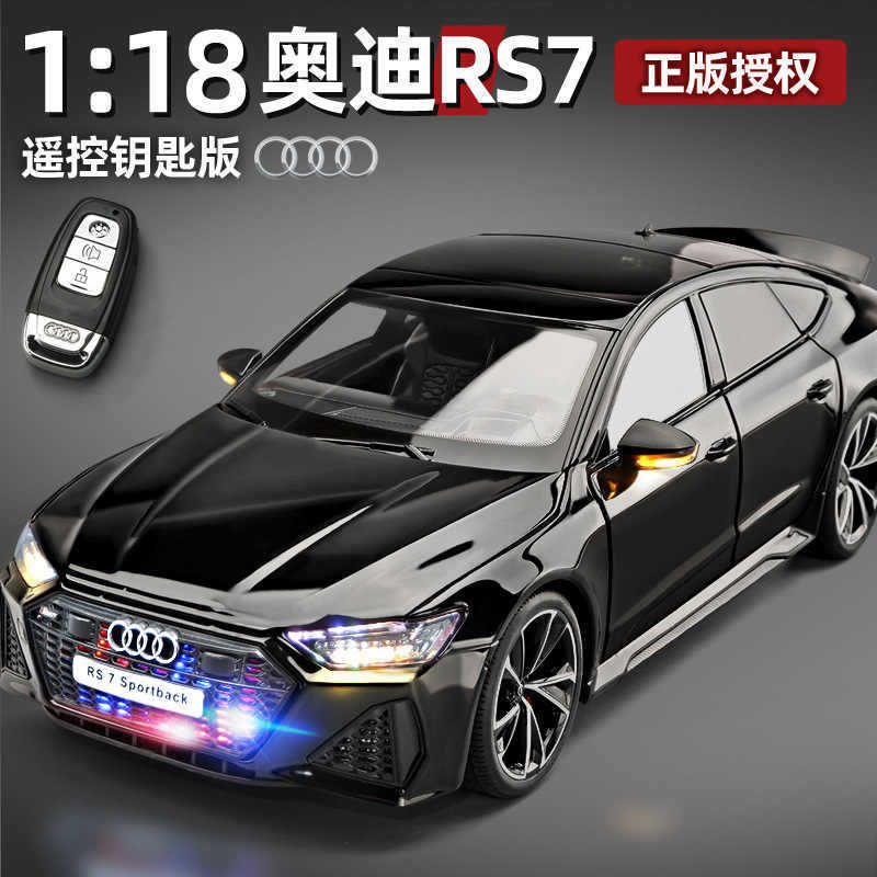 1:18 Audi Rs7 with Key Remote Control Version Alloy Car Model Artificial Sports Car Ornaments Kidsren's Toys Wholesale