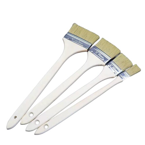 Long-handled paint brush marine brown bristle sweeper brush industrial machine tool brush flat head extra long non-shedding special-shaped brush