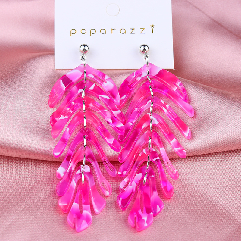 Fashion Leaves Arylic Tassel Womenu0027S Drop Earrings 1 Pair