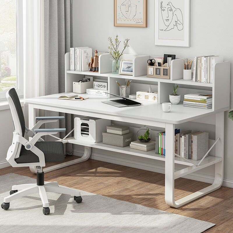 Computer desk for bedroom, home office desk, work desk for girls in rental housing, writing desk, bookshelf integrated table Computer desk for bedroom, home office desk, work desk for girls in rental housing, writing desk, bookshelf integrated table