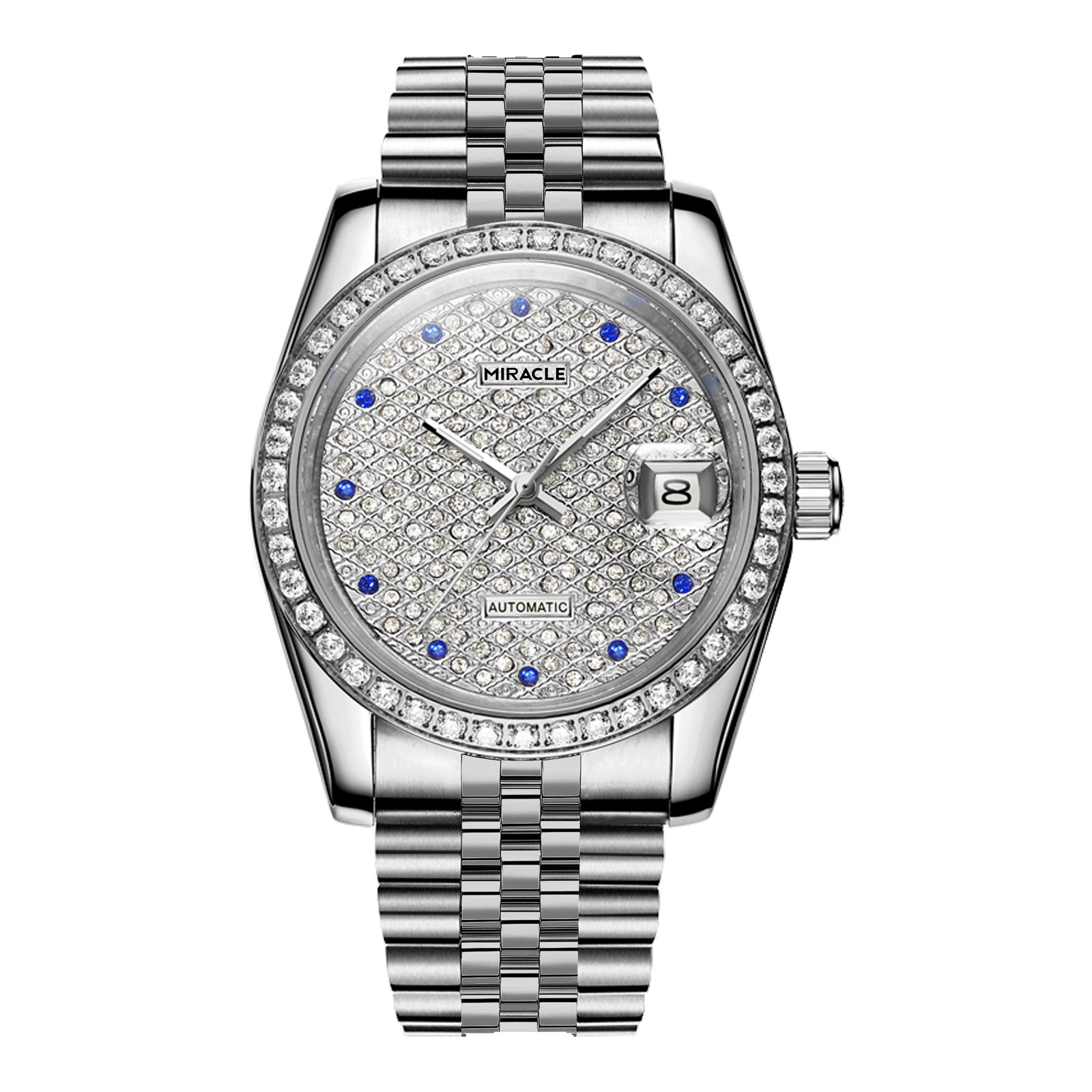 Đồng hồ nam automatic lộ máy dây thép Bounty Era-9016 — đai thép vàng, dải thép bạc
