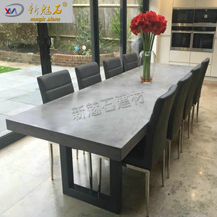 Designed Fair-Faced Concrete Office Negotiation Table Home Long Dining Table Dual-Use Accessible Luxury Modern Office Desk Customization