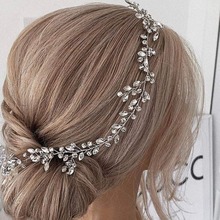 亚马逊爆款跨境新娘头饰水晶水钻发带轻奢风婚纱发饰 结婚饰品