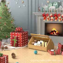 木质面包箱亚克力盖甜品糕点陈列展示盒实木桌面饮料水果储物盒