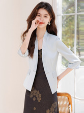 名媛风时尚职业小西装蓝色新中式小西装外套电商网店代理一件代发