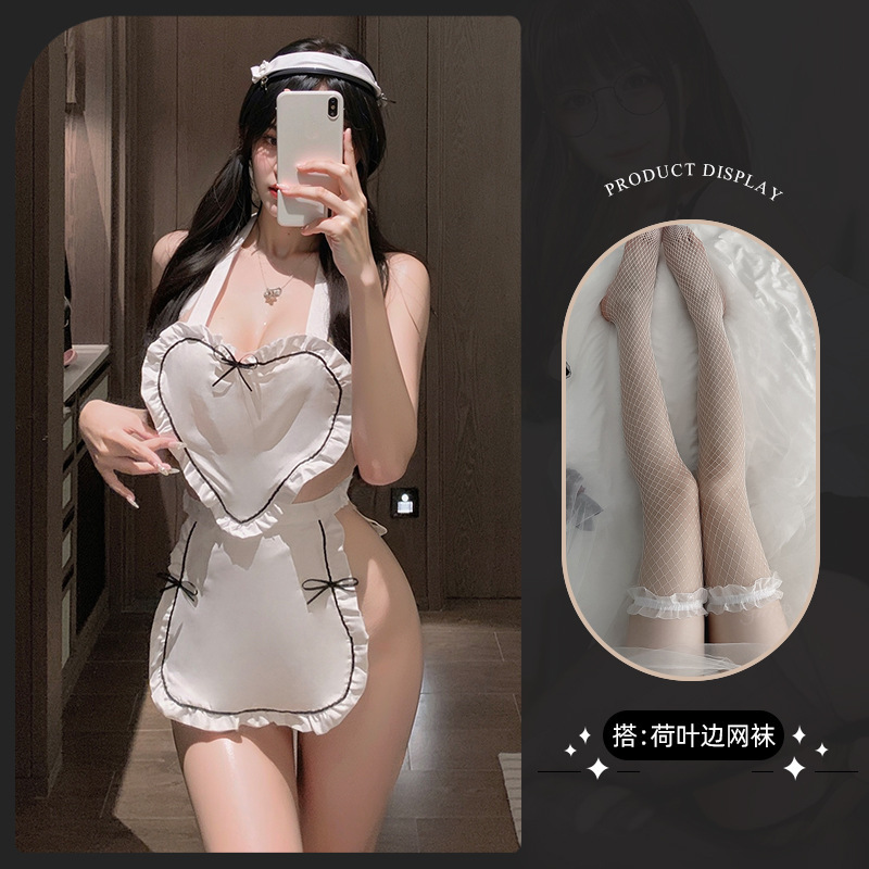 흰색 + 흰색 망사 스타킹