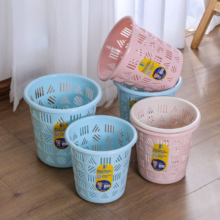 Creative Plastic Trash Can for Home Use, Office Wastebasket, Living Room, Kitchen, Bathroom, Round Storage Hollow-Out Trash Bag Holder Creative Plastic Trash Can for Home Use, Office Wastebasket, Living Room, Kitchen, Bathroom, Round Storage Hollow-Out Trash Bag Holder