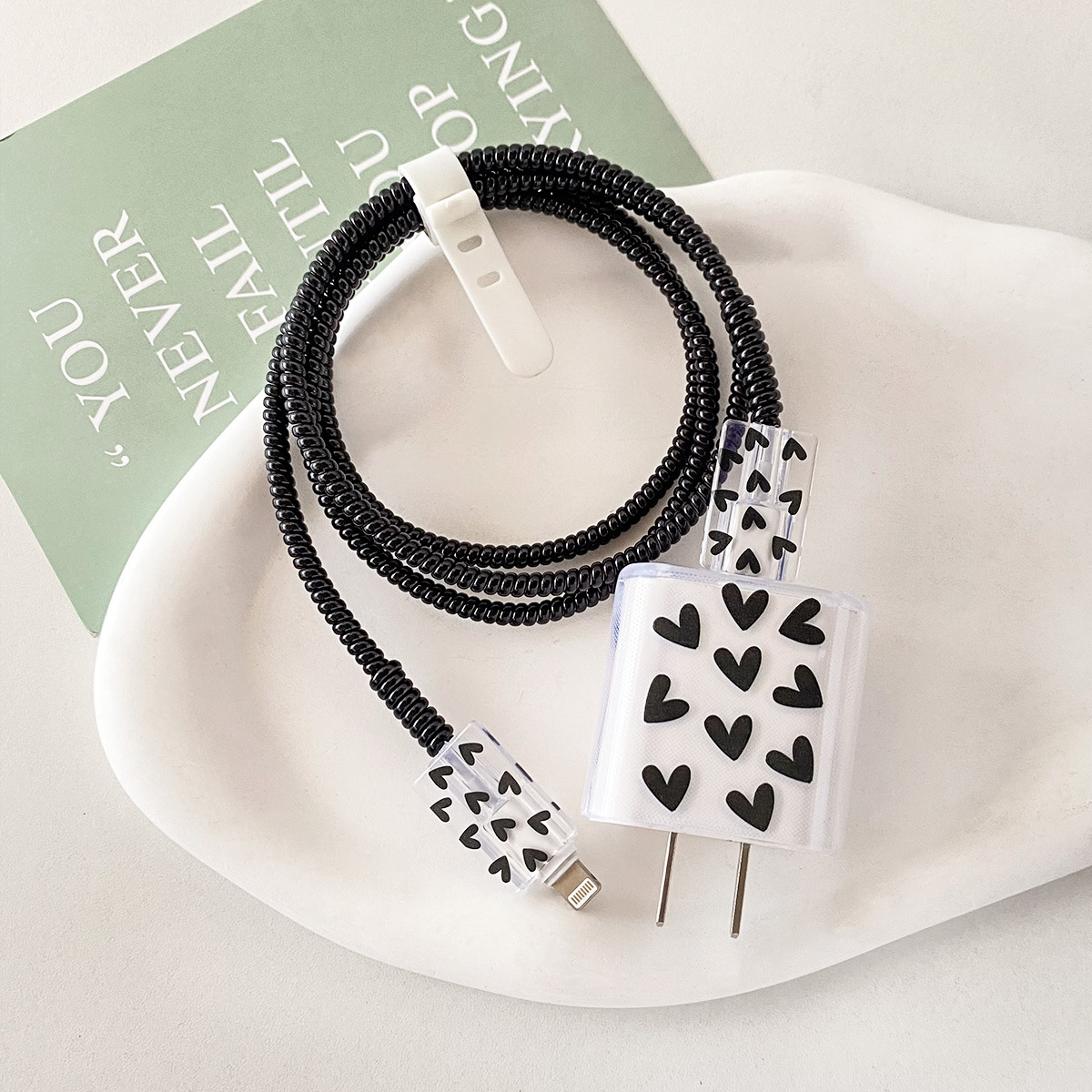 삼성 25w-다중 블랙 러빙 하트 [블랙 보더]-헤드 커버 라인 커버 2 1 m 블랙 로프