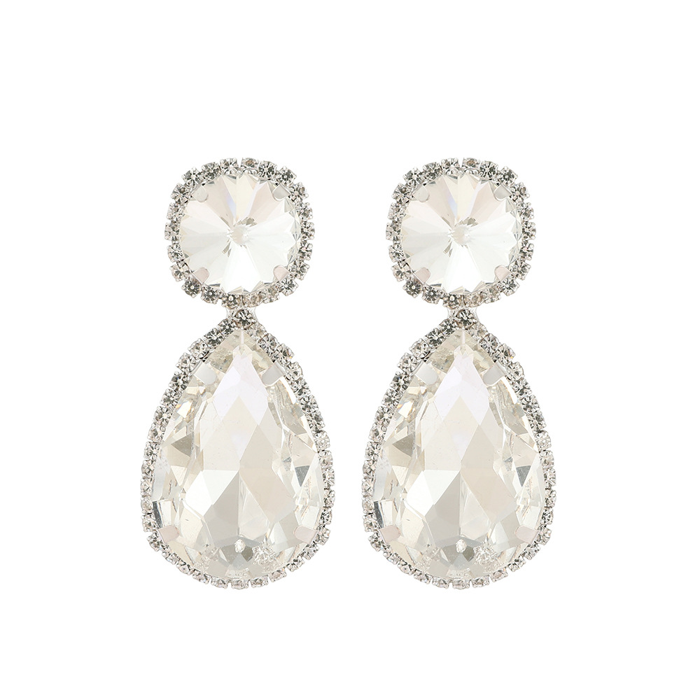 Women'S Gender 1 Pair Fashion Water Droplets Glass Plating Women's Drop Earrings