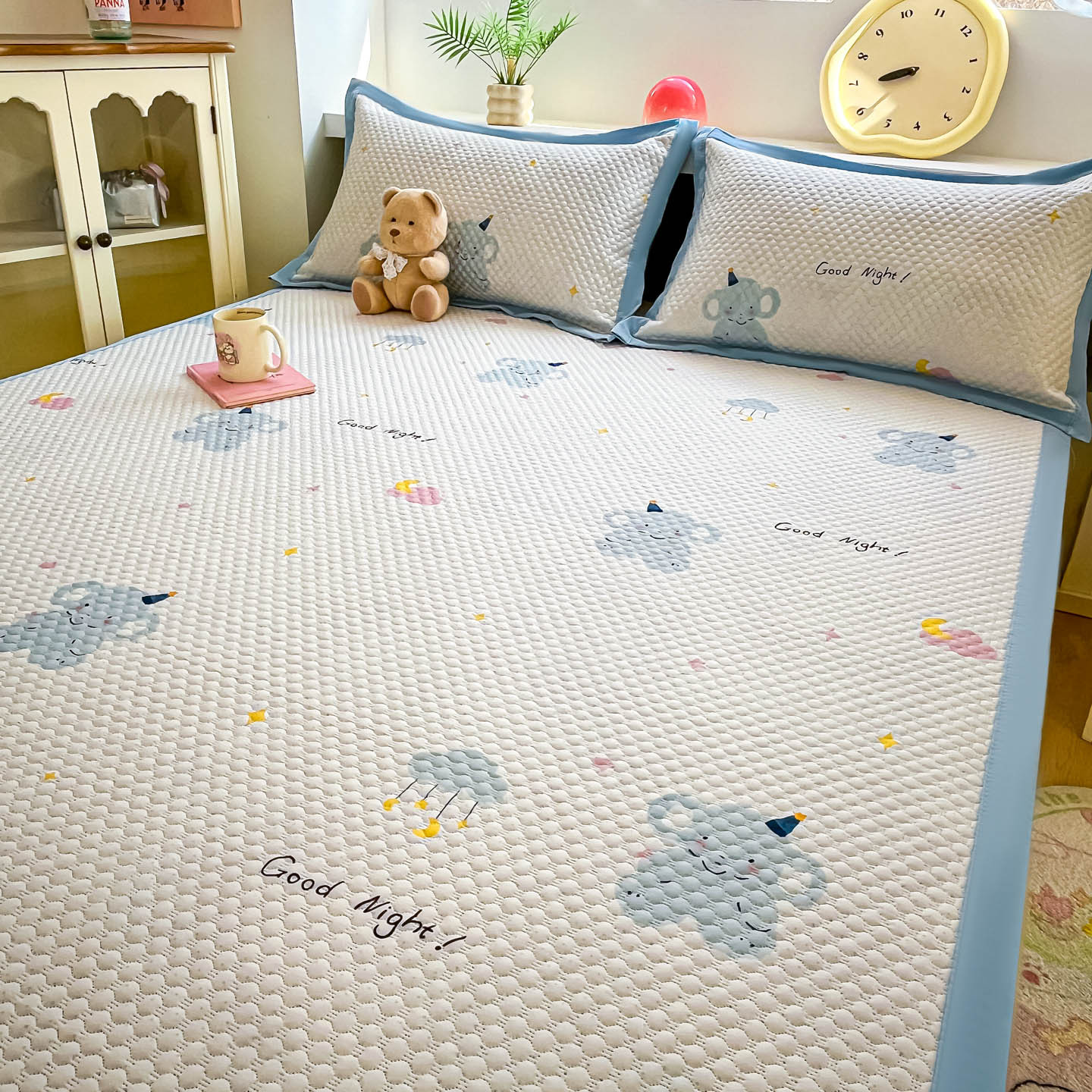 Verano A clase frijoles frijoles esterilla madre-infantil de verano lavadora de aire acondicionado esterilla dormitorio cama doble simple esterilla suave
