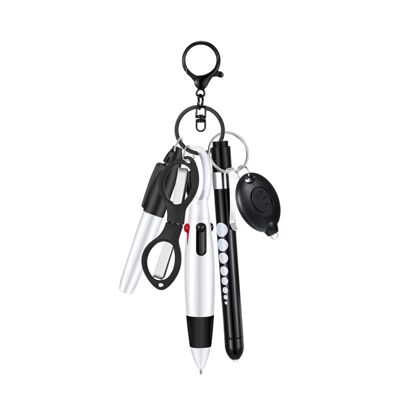 Nurse uniform, ballpoint pen, set, foldable flashlight, scissors, keychain, Amazon, 6 pieces