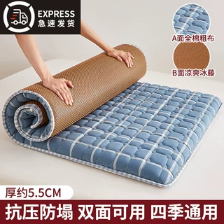 乳胶床垫软垫学生宿舍专用单人90x190cm冬夏两用凉席垫子藤席地垫