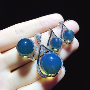 15mm-12mm-9mm Mexico Lamper Seiko Inlay S925 Silver suit Jewelry Shenzhen Songgang Amber Factory