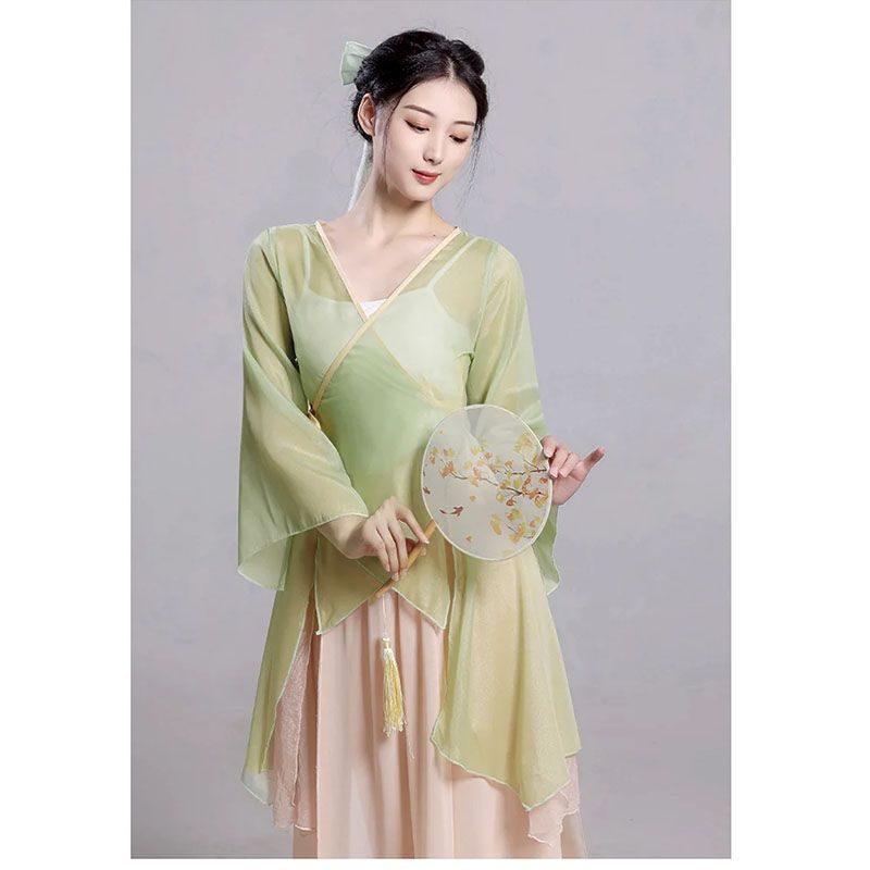 Ropa de danza clásica de mujeres vestidos de gaza elegante vestidos de danza vestidos de entrenamiento de danza vestidos de mujeres vestidos de rendimiento vestidos de chiffon de estilo antiguo fábrica