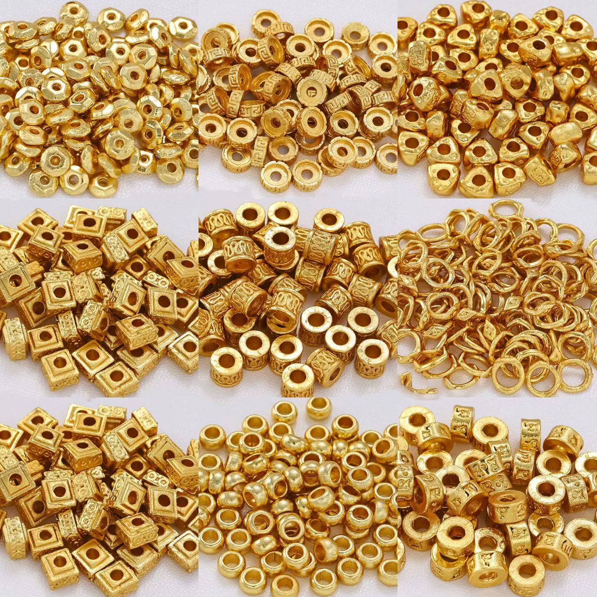 保色沙金隔珠隔片三角碎银盘缠雪花车轮垫片diy手链项链饰品配件