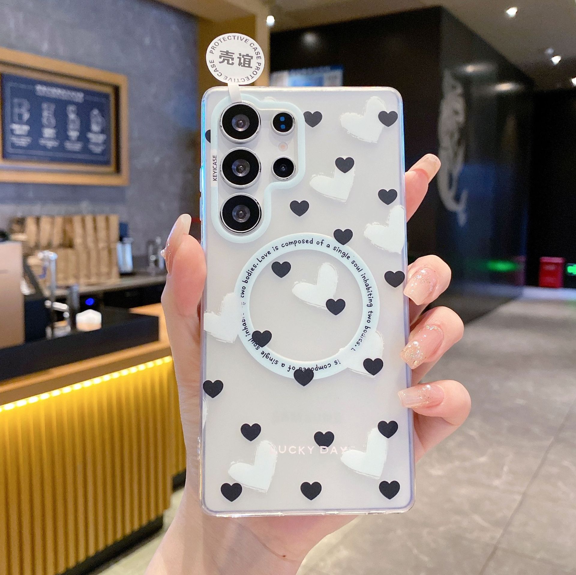 Aplicable a Samsung S25Ultra tarjeta de absorción magnética de la piel de la serie de caso de teléfono móvil de patrón de altiplano occidental lindo cubierta de protección de viento