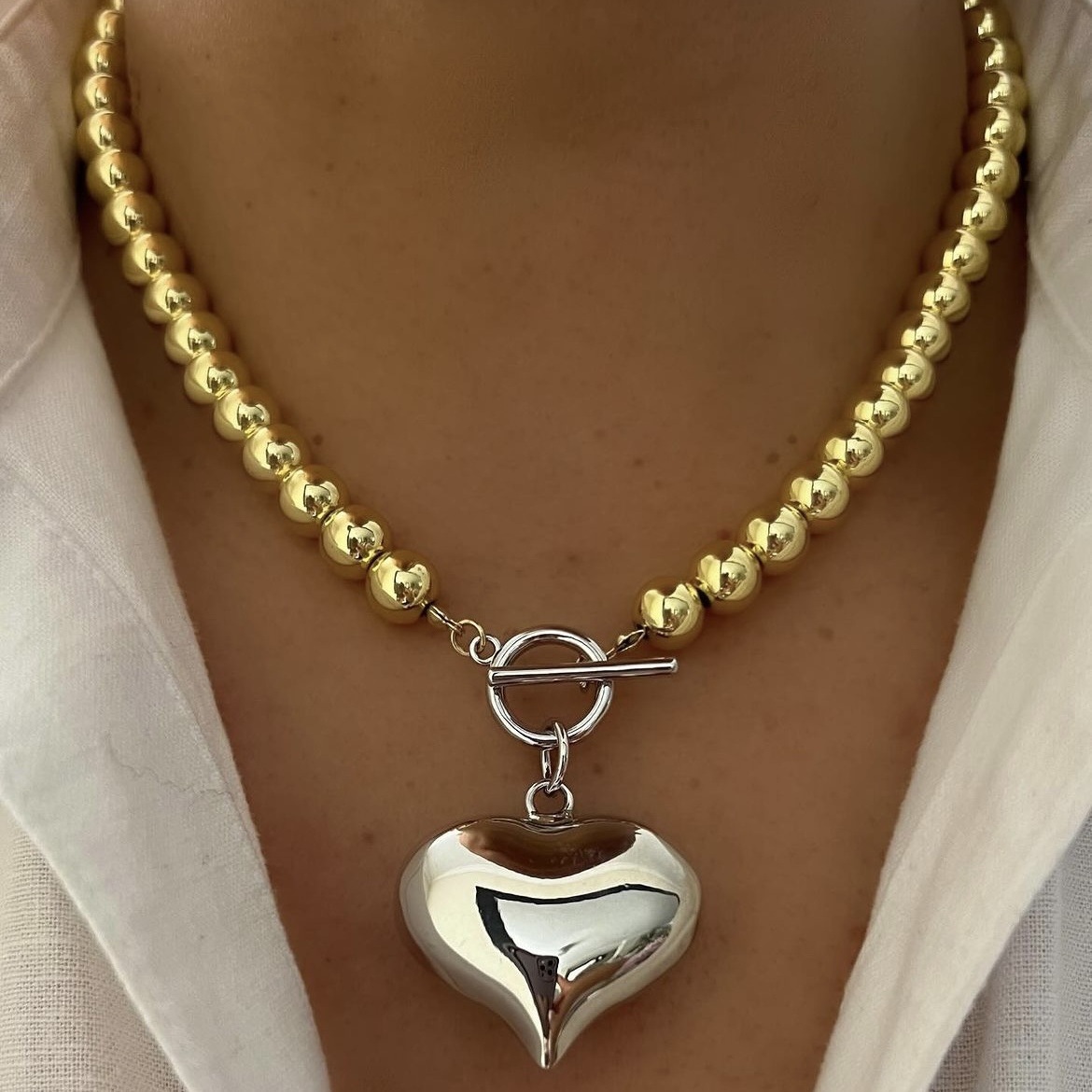 Copper Simple Style Heart Shape Pendant Necklace display picture 1