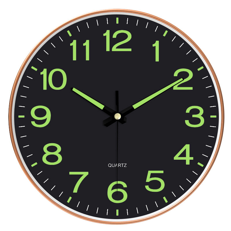 [12 pulgadas 30cm] Reloj de pared luminoso dormitorio mudo reloj creativo sala de estar reloj de cuarzo Reloj de pared del hogar