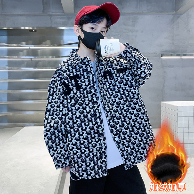 Cartoon warm set for boys for leisure
