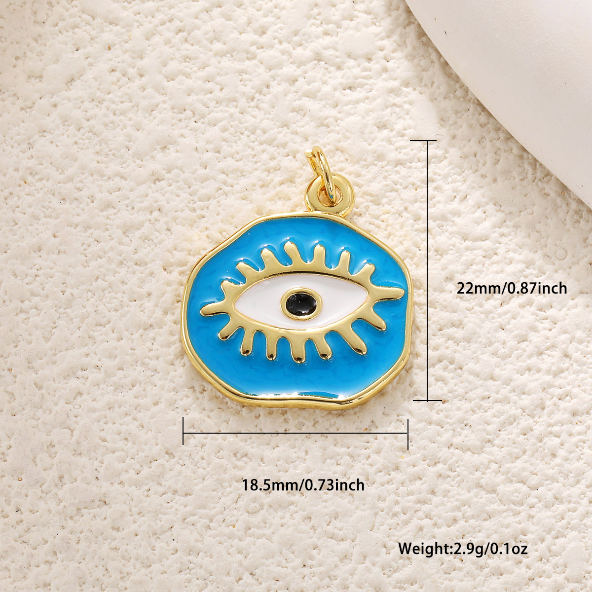 5g Weight Pendant Jewelry Making Type 13.8*18mm Jewelry Making Size Zircon Inlay Material DIY Jewelry Accessories Classification 1 Piece Quantity Copper Material Eye Pattern Enamel, Inlay Design IG Style Style 1 Piece 13.8*18mm Copper Zircon Eye Pendant 15