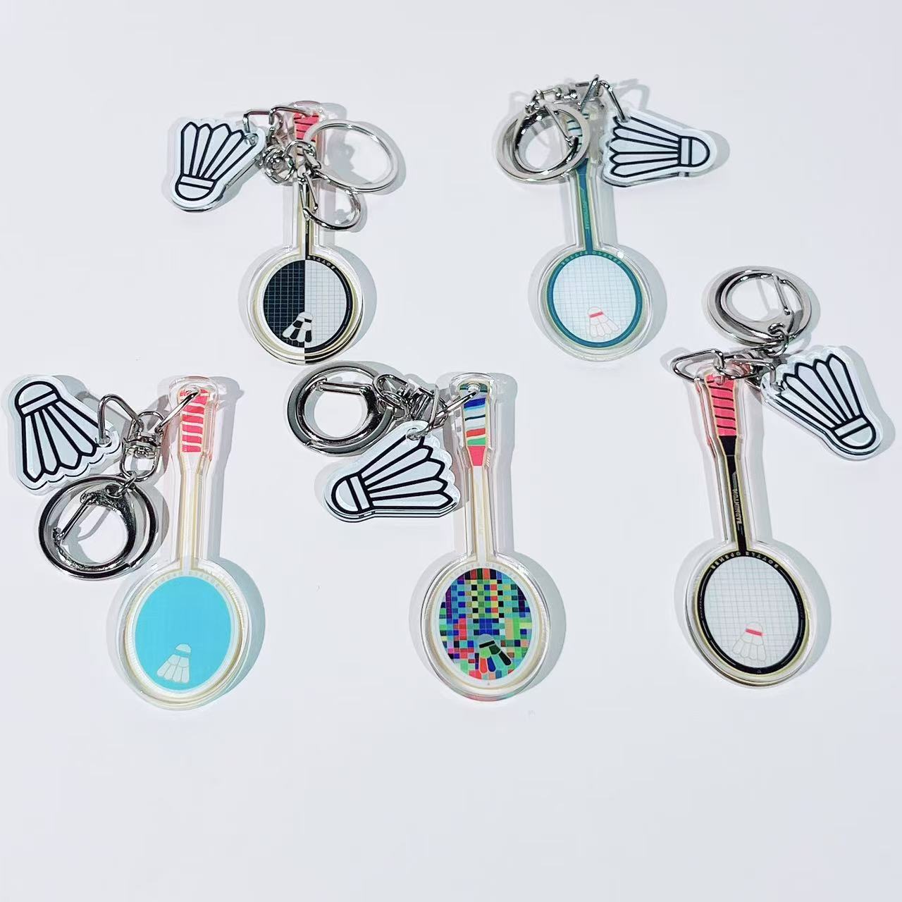 Badminton Racket Keychain Pendant School Bag Backpack Decoration Stadium Promotion Competition Gift Small Prize Gift