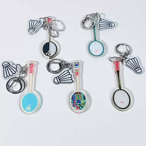 Badminton Racket Keychain Pendant School Bag Backpack Decoration Stadium Promotion Competition Gift Small Prize Gift
