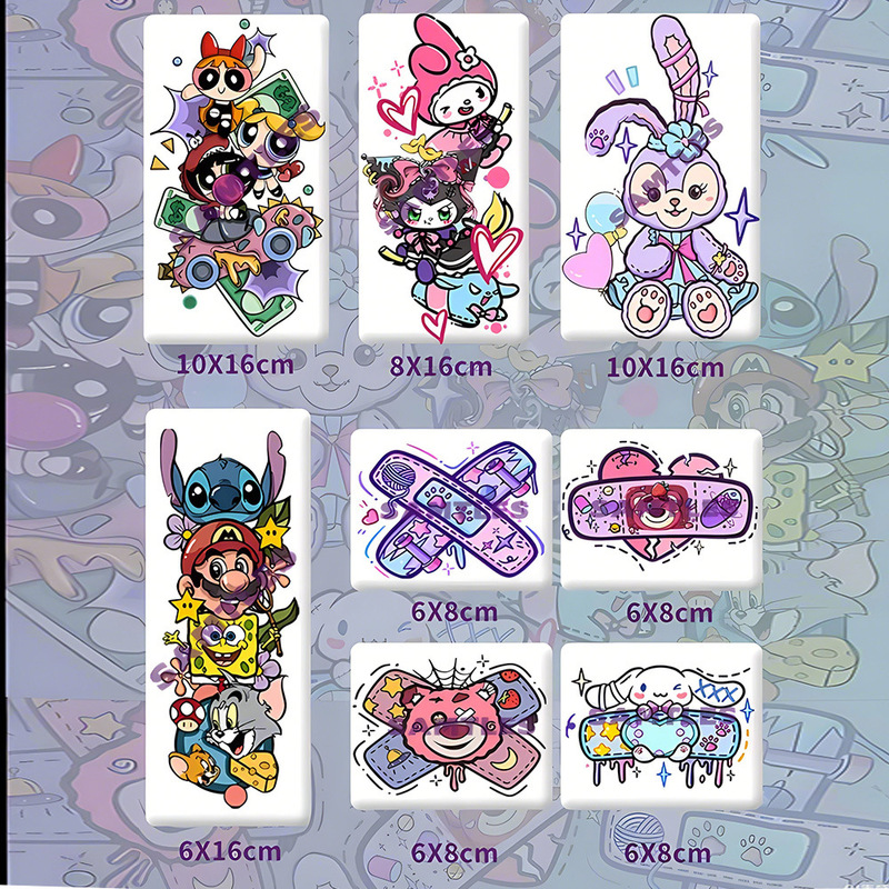 Color Tattoo Sticker Waterproof Women's Long-lasting Flower Arm Semi-permanent High-end Sense Cartoon Cute Painted Cover Scar