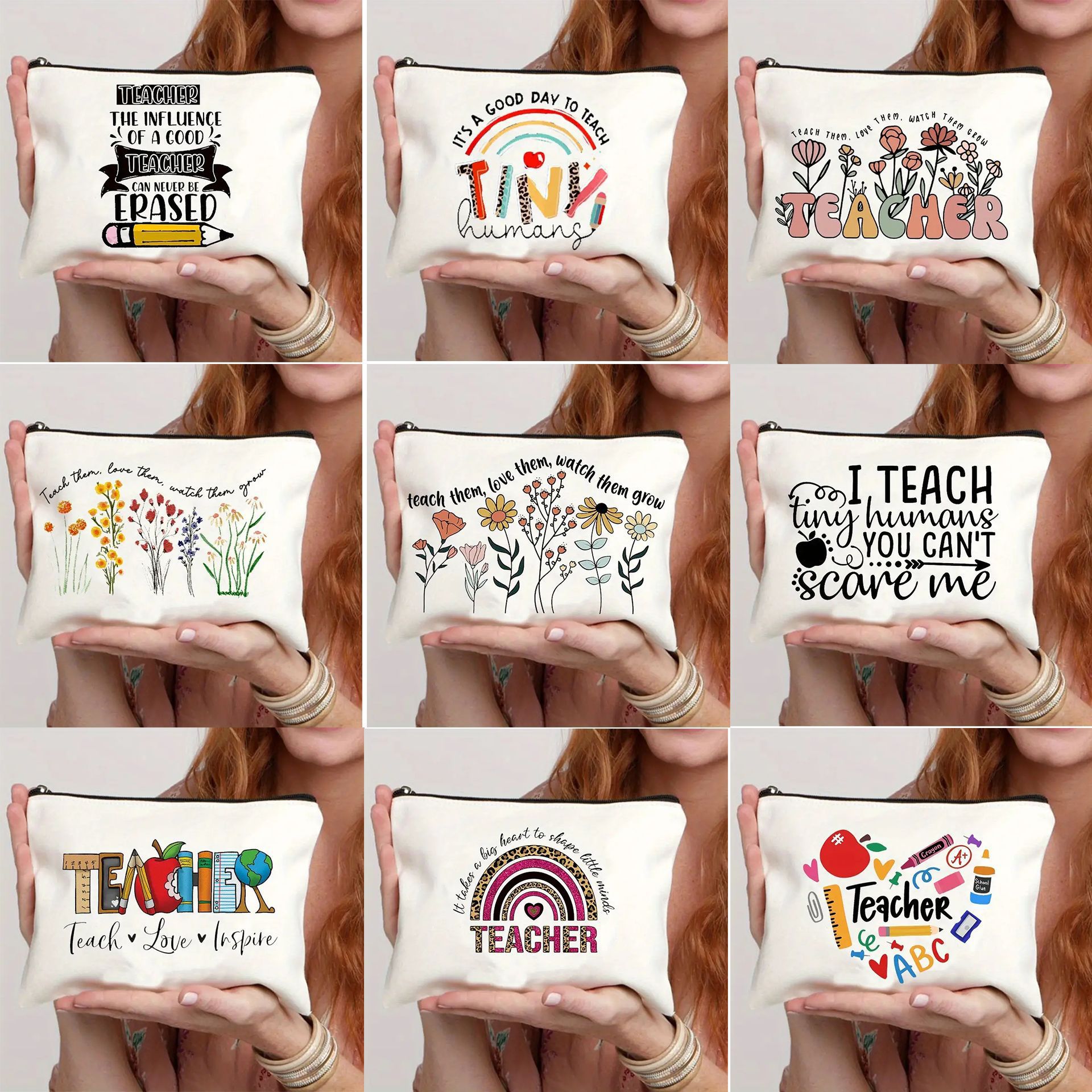 Día del maestro transfronterizo estudiantes maestros maquillaje de pintura al óleo día del maestro maestros maquillaje de pintura al óleo Amazon venta caliente bolsa
