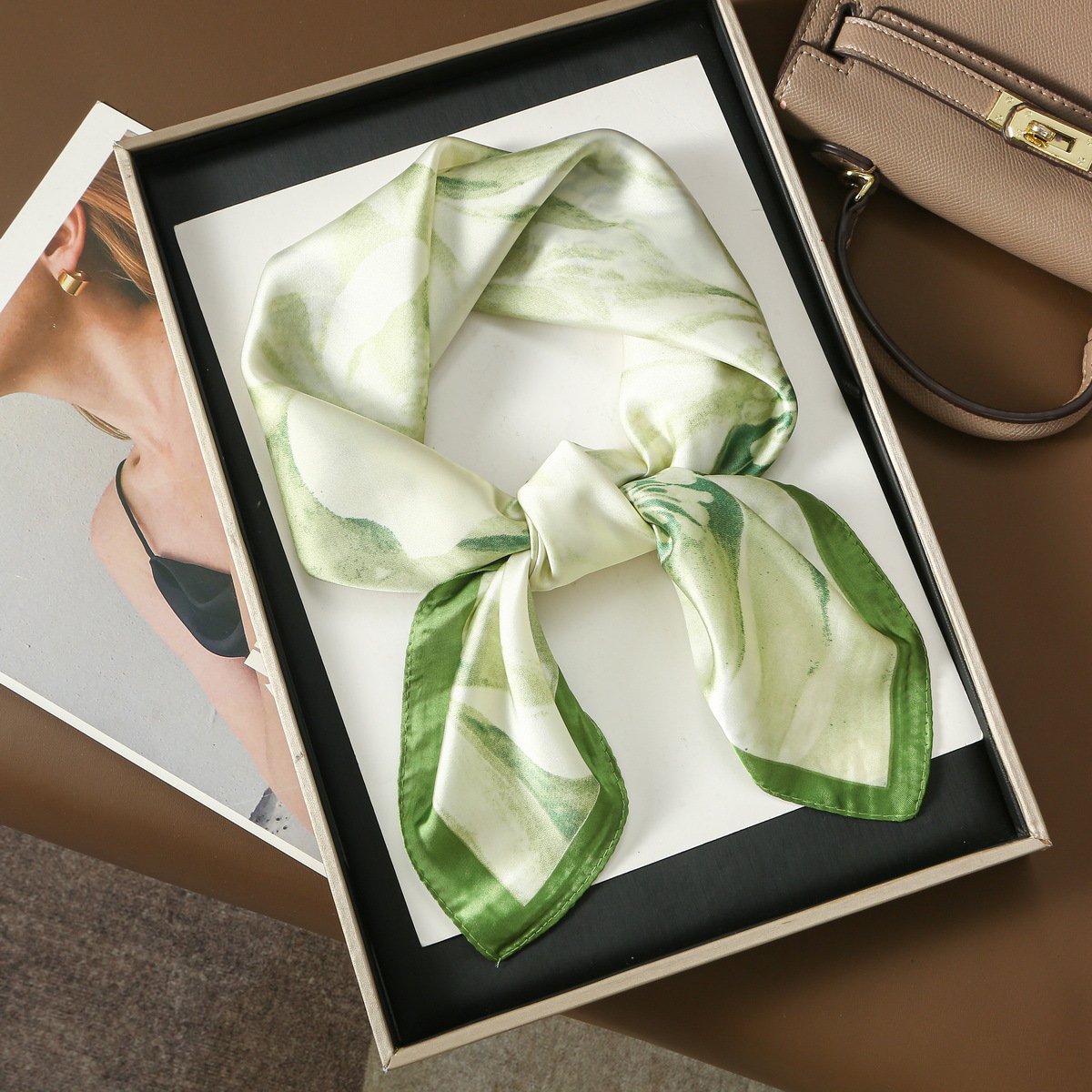 green silk bandana green silk bandana