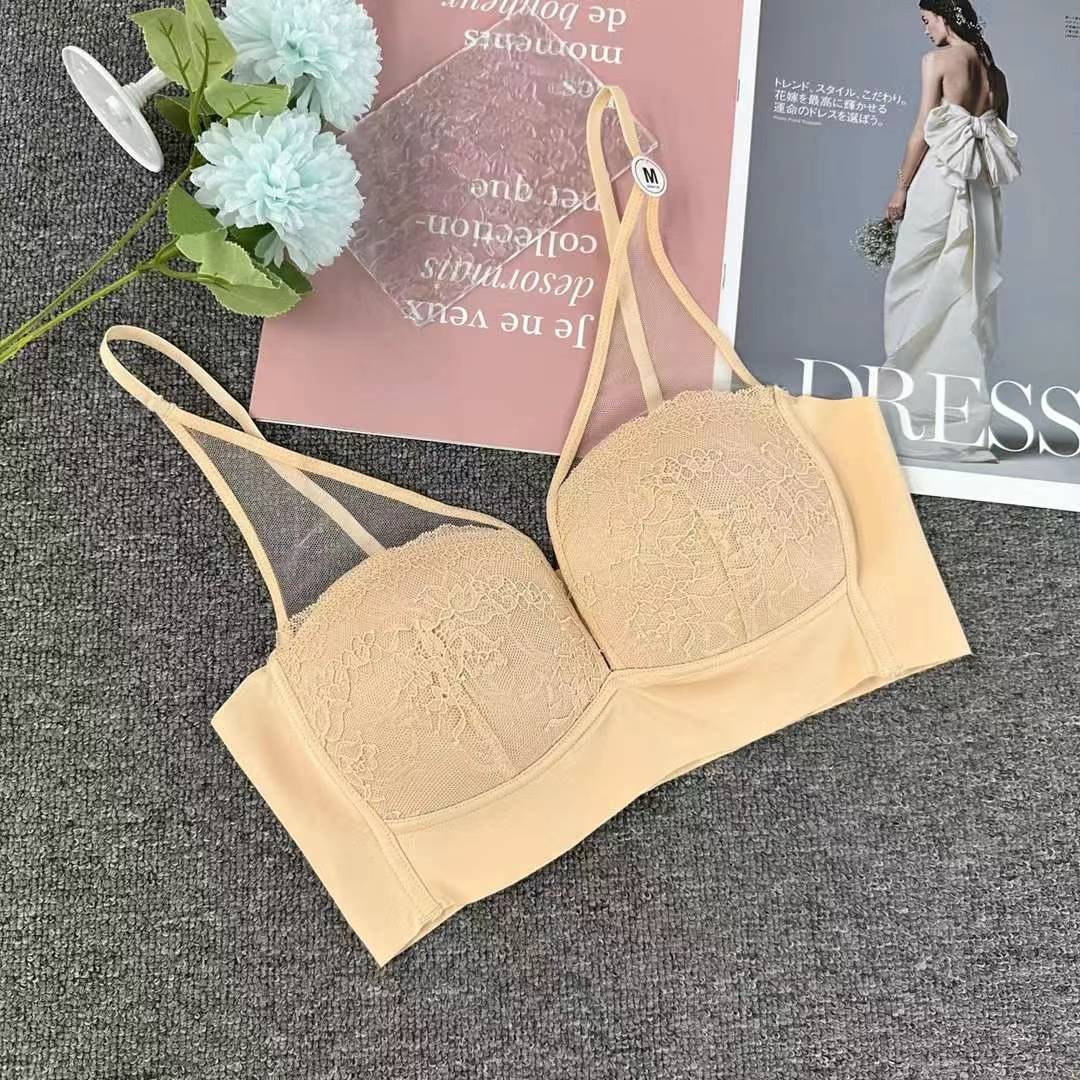 Nueva copa fija de encaje, chaleco de alta calidad, bra de yoga sin anillo de acero, ropa interior deportiva, mujer al por mayor