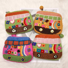 ins风手工羊毛毡零钱包女硬币包卡包卡套日韩系时尚小包