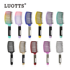 Boar bristle large curved comb nine-row comb styling curly hair plastic smooth hair beauty rib comb back comb oil comb