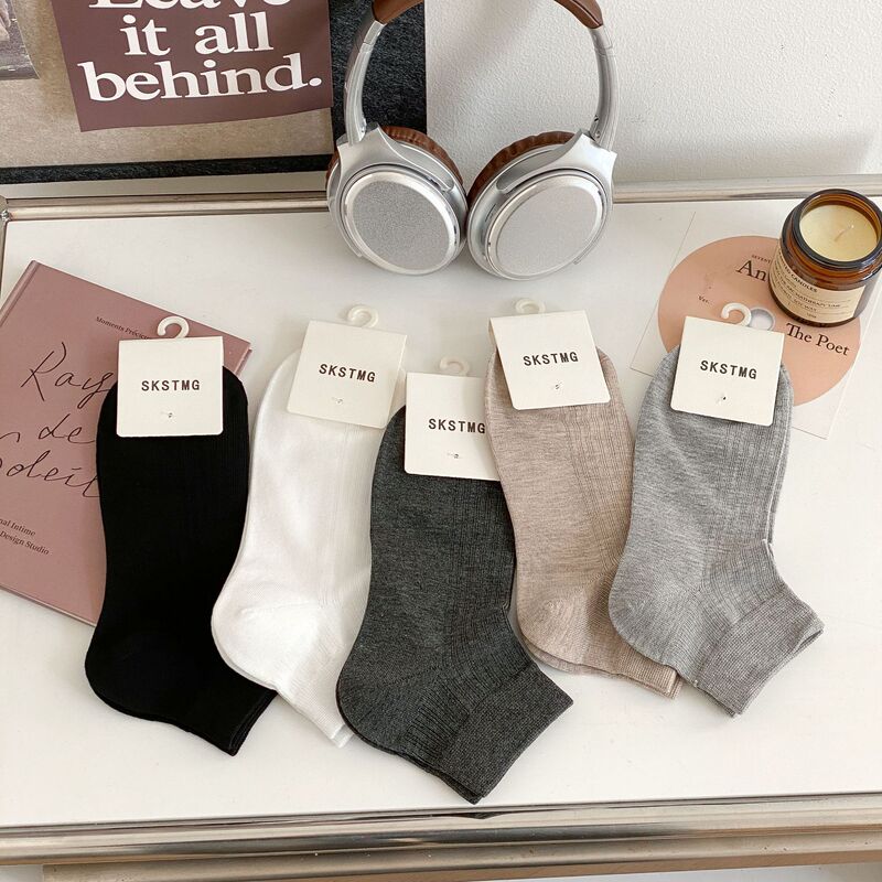 2025 New Men's Draughts Short Socks Solid Color Breathable Ultra-thin All-match Casual Business Low-top Socks for Men in Spring and Summer