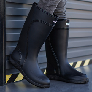 German plus size cotton high-barrel rain shoes take-out fishing sports waterproof wear-resistant integrated velvet warm rubber shoes winter cross-border