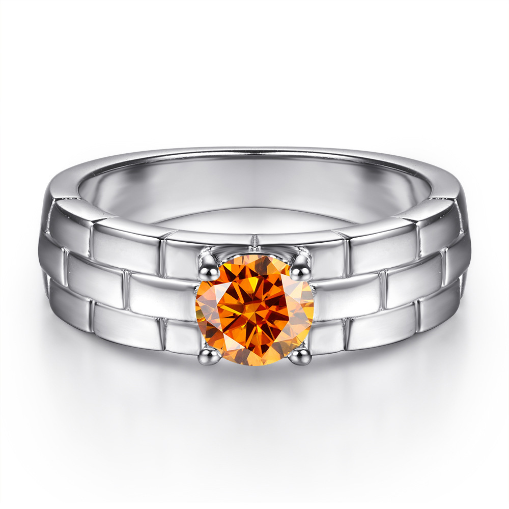 Explosiones transfronterizas 5MM0.5 quilates 925 anillo de plata esterlina creativo de moda correa de reloj con anillo de moissanita