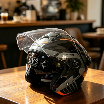 Motosiklet kaskı (dəbilqə) – dropshipping - op05-black-gray-cruise-transparent-lens-m