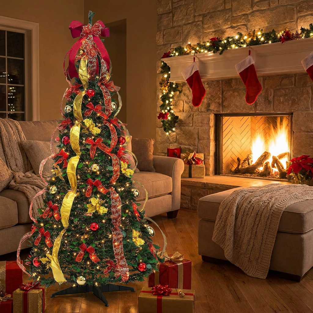Pop-up árbol de Navidad 1.8m fábrica directa clásico árbol de Navidad plegable árbol de Navidad