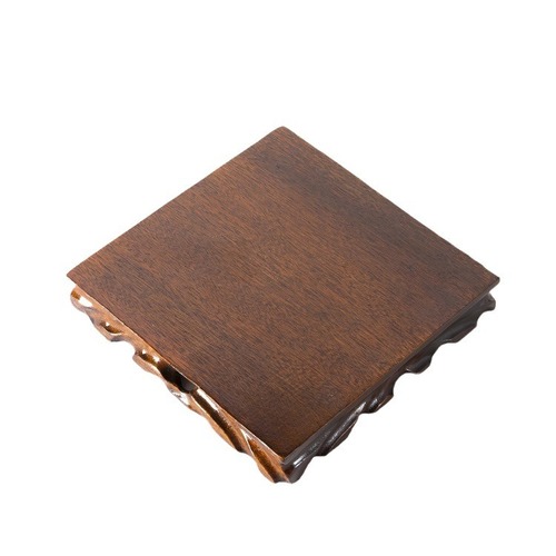 Root carving solid wood base, handicraft ornaments square wooden base, stone Buddha statue purple sand pot vase base
