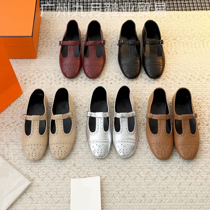 High-End Vintage-Style Genuine Leather Mary Jane Shoes with Flat Soles and Round Toes, Versatile Single Shoes for Girls, Shallow Mouth Single Shoes