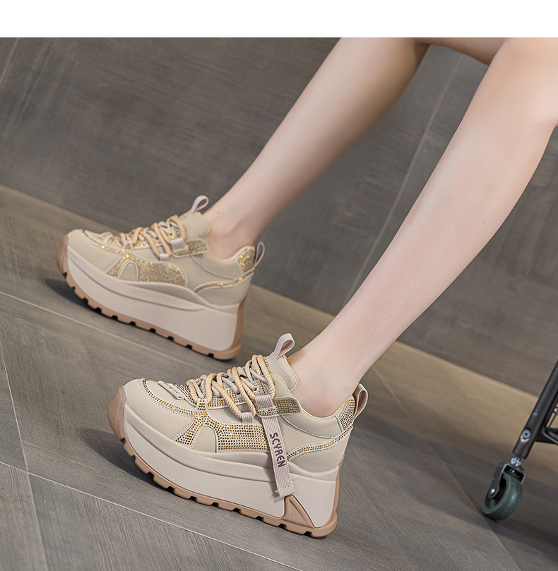 Giày sneaker nữ đế dày phong cách Forrest Gump xuân 2026 — M2927-1 màu mơ nhung lót lông, M2927-1 plus nhung màu xám, M2927-1 plus nhung kaki, M2927 màu khaki đơn chi tiết 26