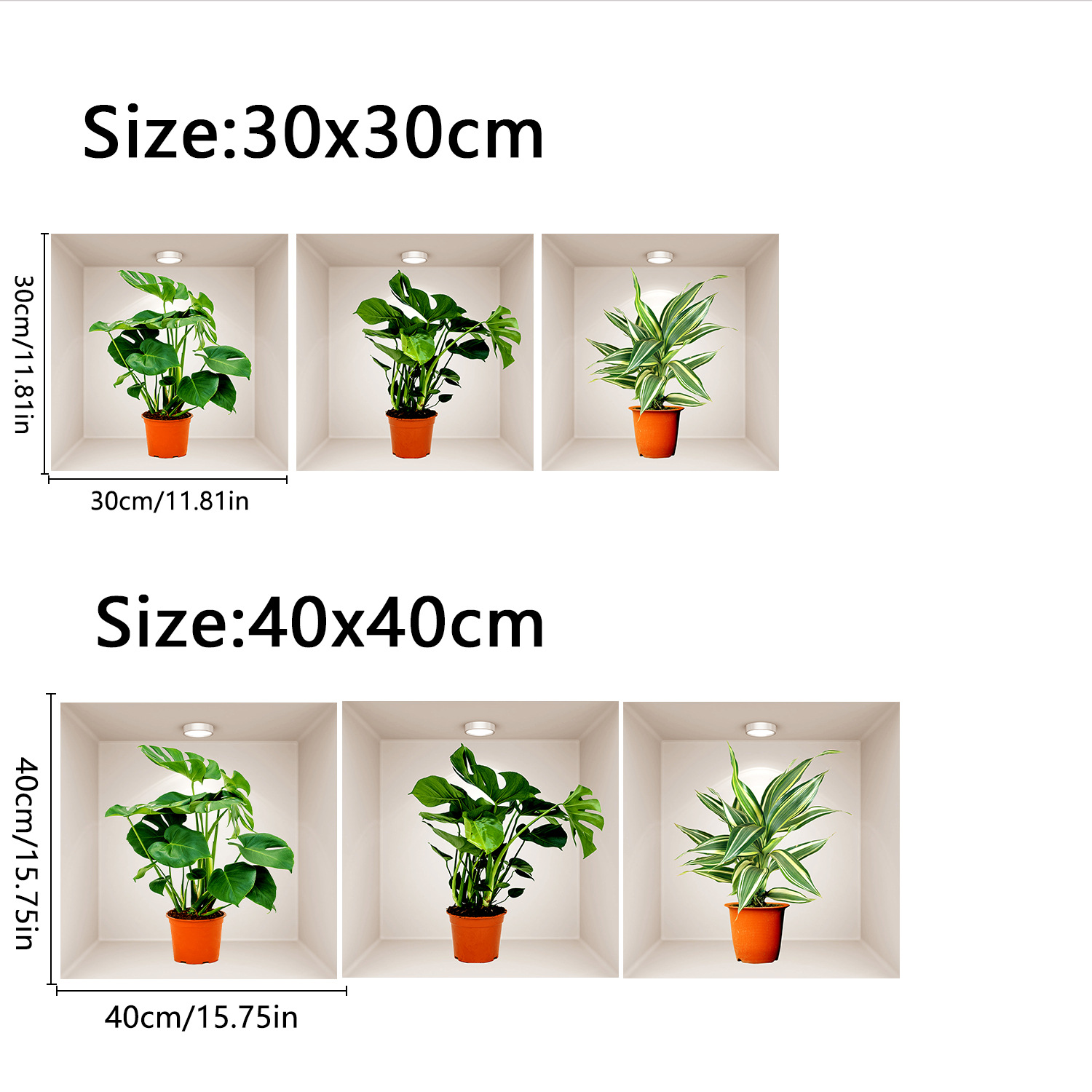Transfronterizo TEMU venta caliente simple de lujo ligero pegatinas en maceta sala de estar pasillo autoadhesivo pegatinas de pared impermeable a prueba de suciedad