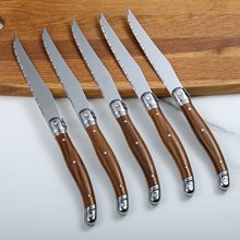 仿古西餐具刀西餐餐具不锈钢木柄锯齿牛扒刀餐厅家用牛扒刀